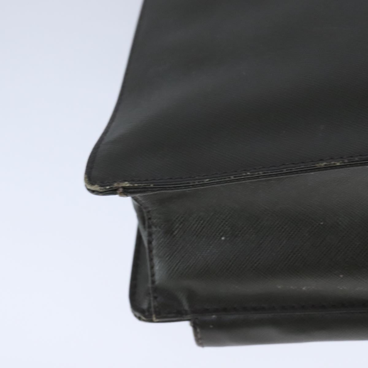 Prada Saffiano Black Leather Briefcase Bag (Pre-Owned)