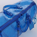 Louis Vuitton Keepall Bandouliere 50 Blue Vinyl Travel Bag (Pre-Owned)