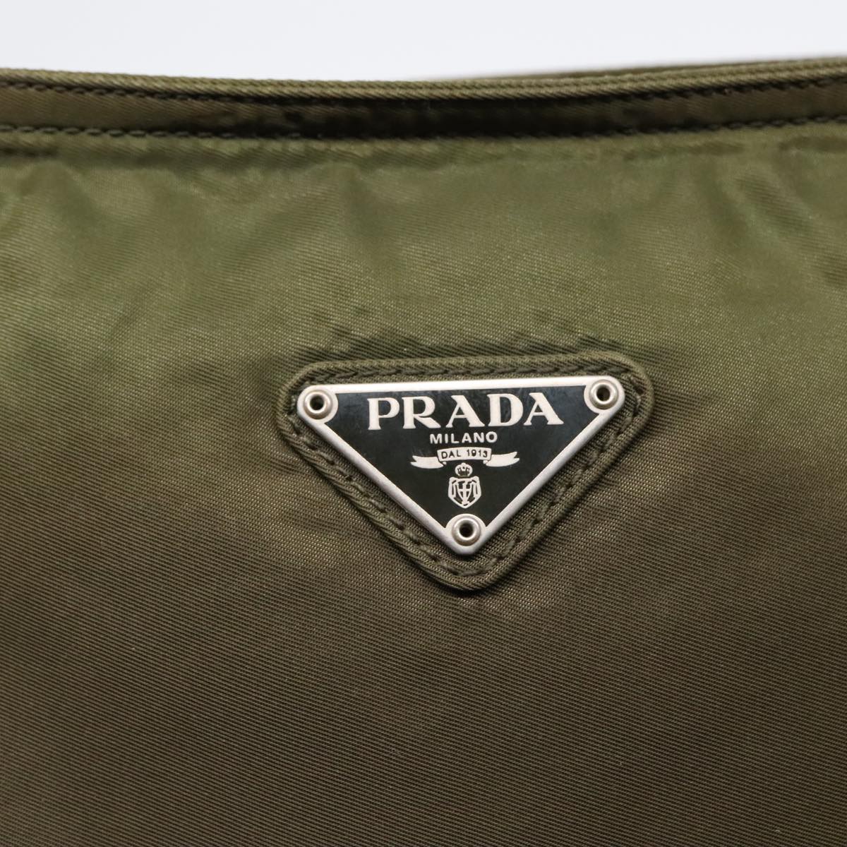 Prada Re-Nylon Khaki Synthetic Shoulder Bag (Pre-Owned)