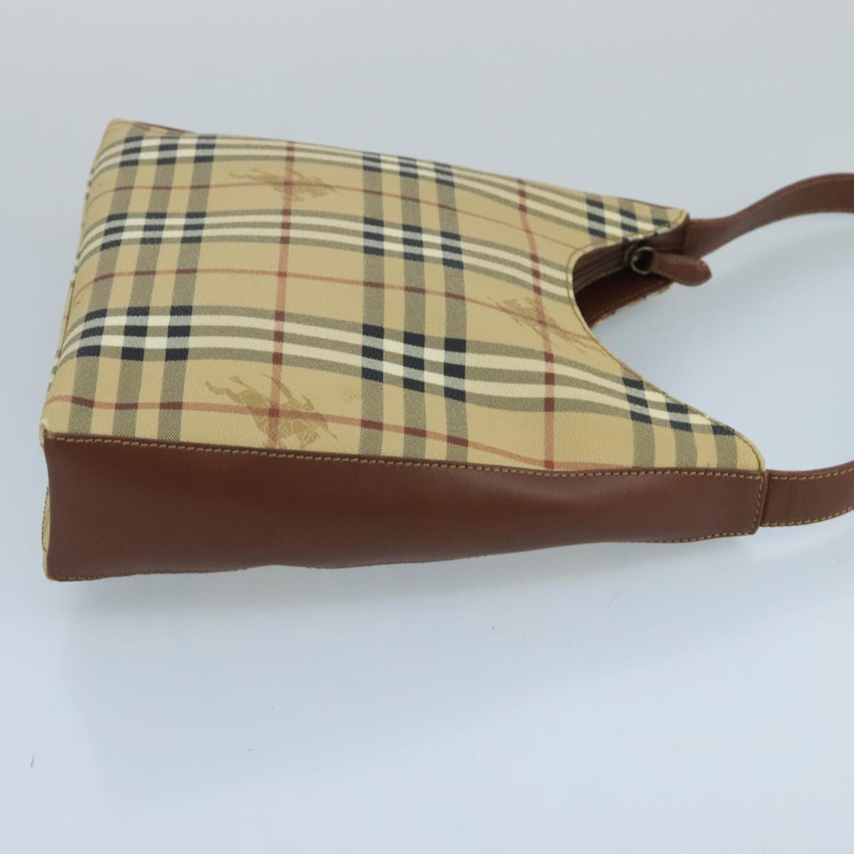 Burberry Nova Check Beige Canvas Shoulder Bag (Pre-Owned)
