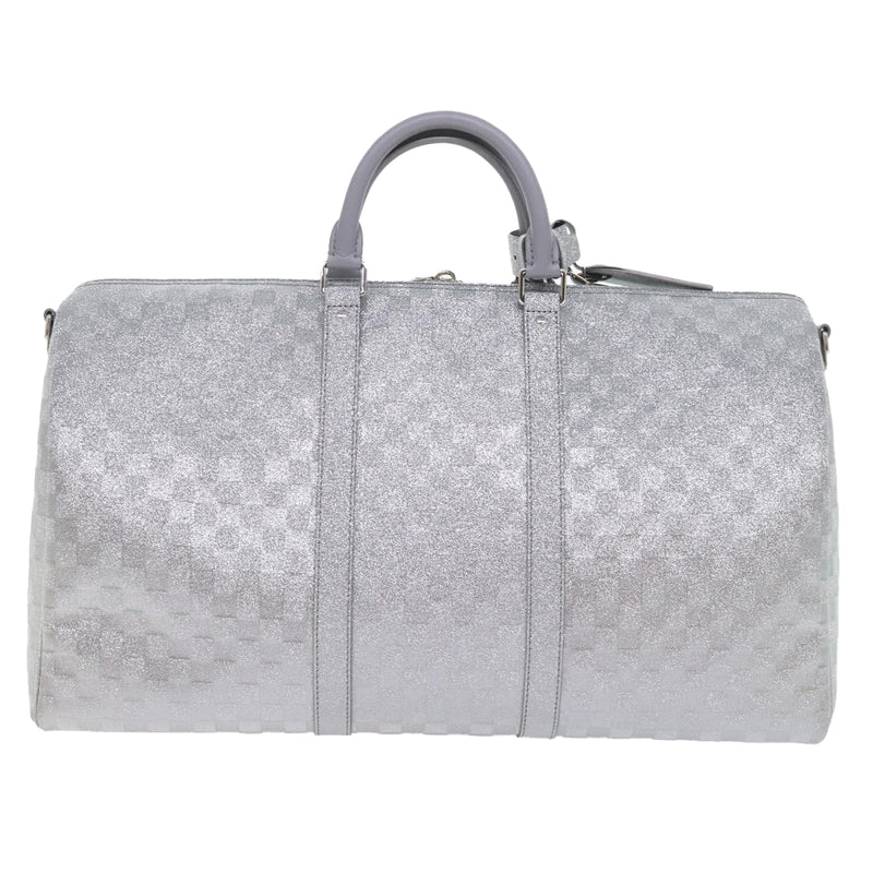 Louis Vuitton Keepall Bandouliere 50 Silver Canvas Travel Bag (Pre-Owned)