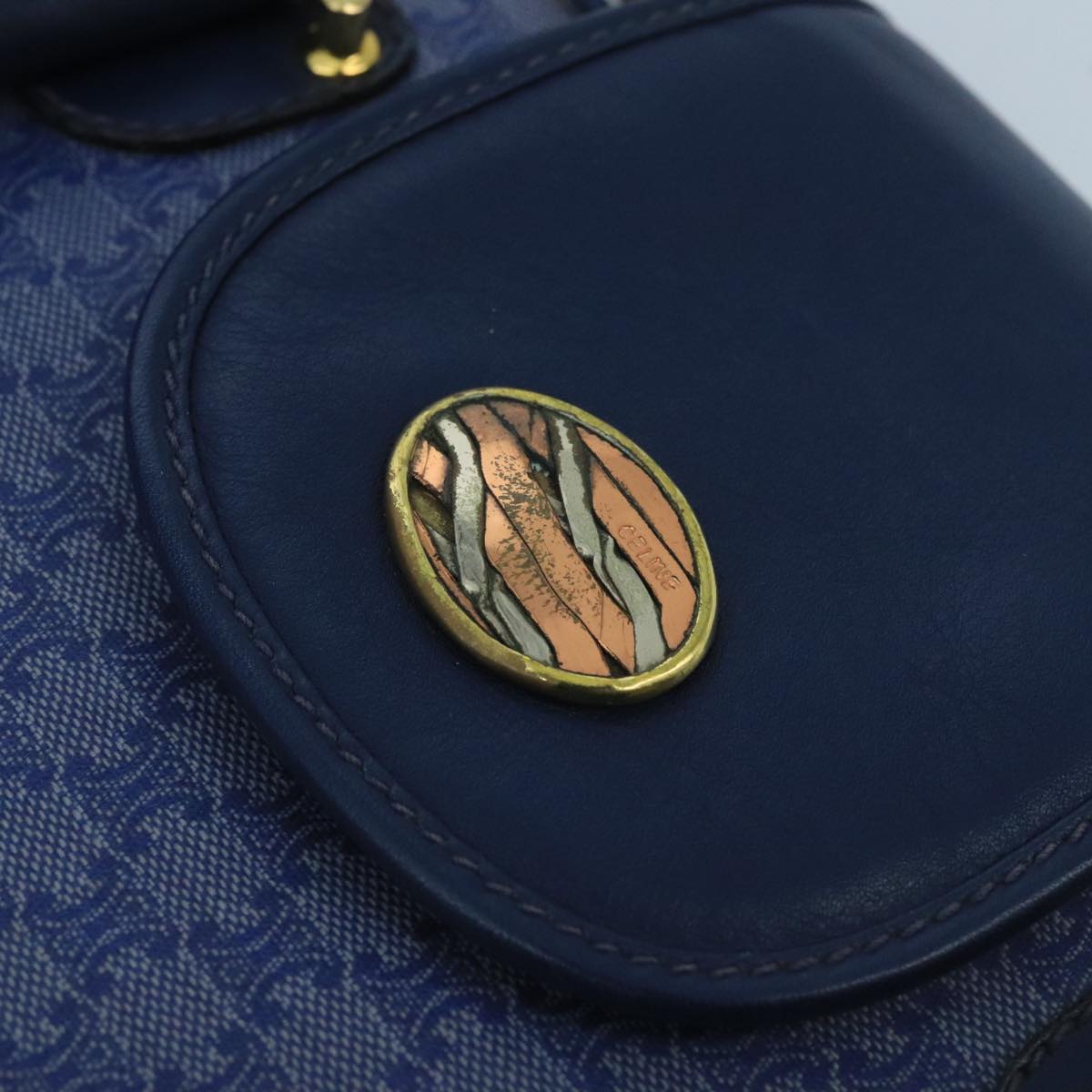 Céline Triomphe Navy Canvas Handbag (Pre-Owned)