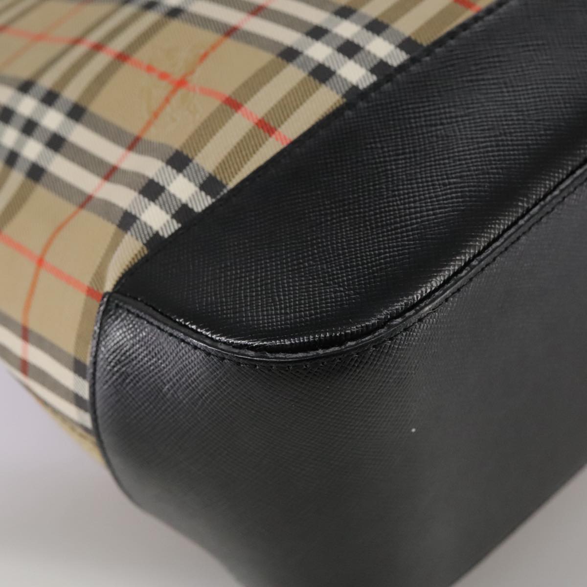 Burberry Nova Check Beige Canvas Handbag (Pre-Owned)