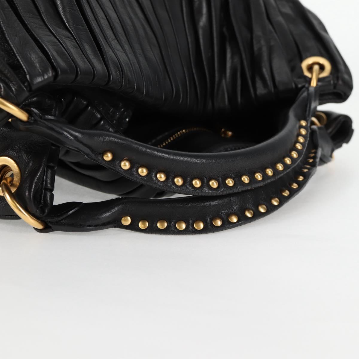 Miu Miu Matelassé Black Leather Handbag (Pre-Owned)