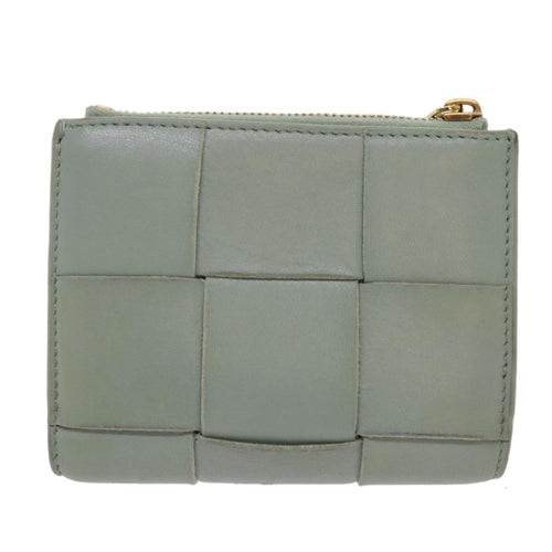 Bottega Veneta Cassette Blue Leather Wallet  (Pre-Owned)