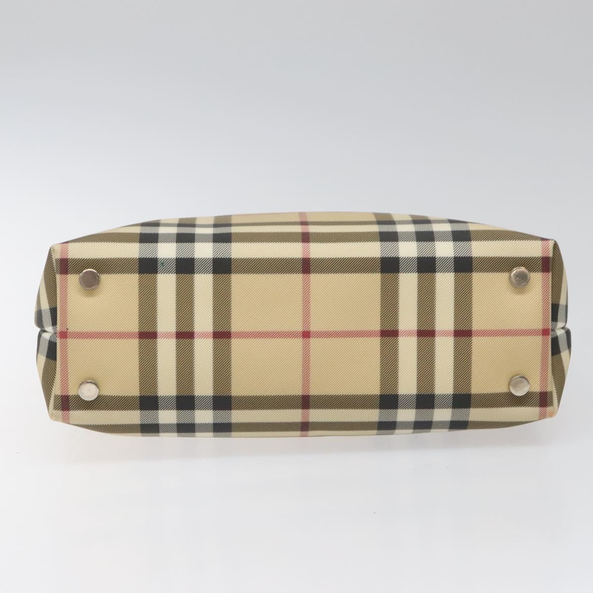 Burberry Nova Check Beige Canvas Handbag (Pre-Owned)
