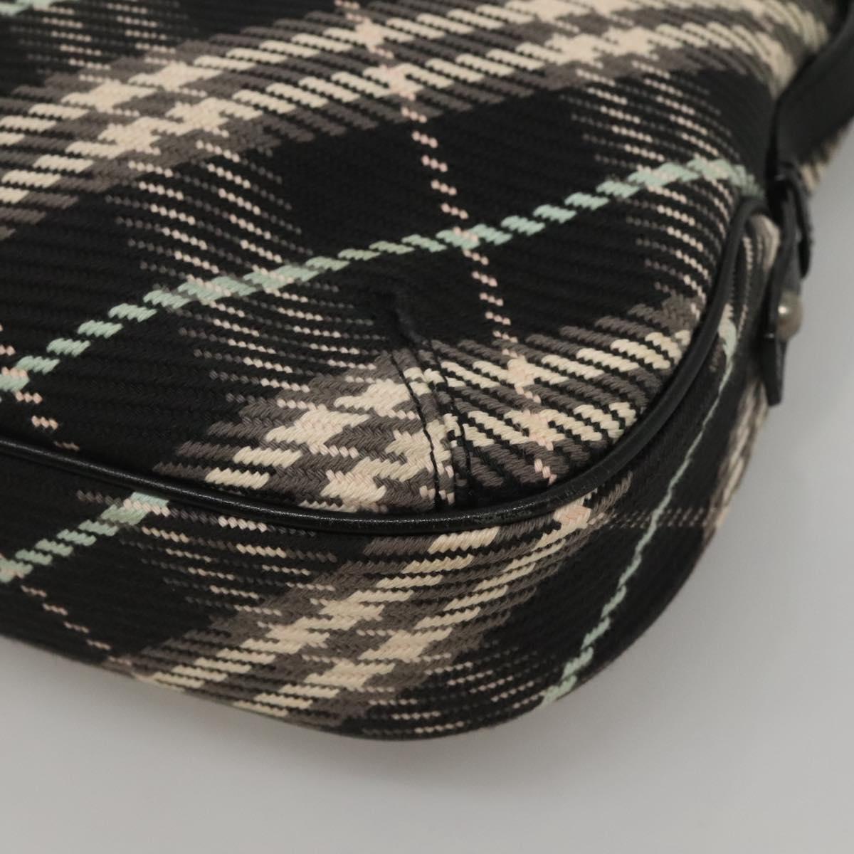Burberry Nova Check Black Wool Shoulder Bag (Pre-Owned)