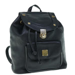 MCM Black Leather Backpack Bag (Pre-Owned)