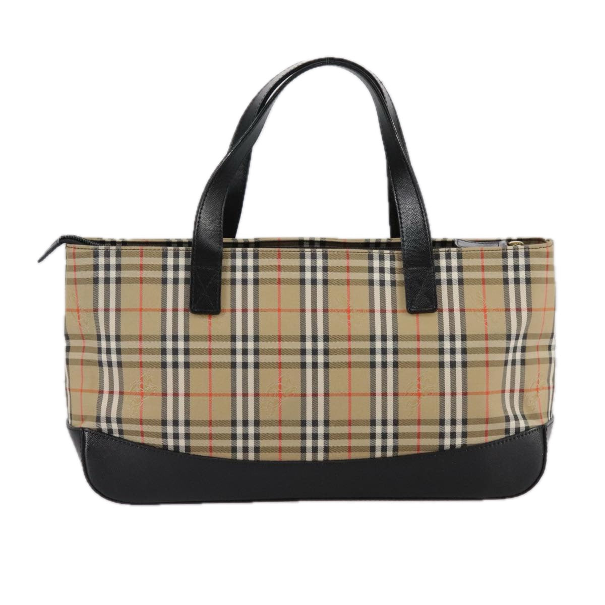 Burberry Nova Check Beige Canvas Handbag (Pre-Owned)