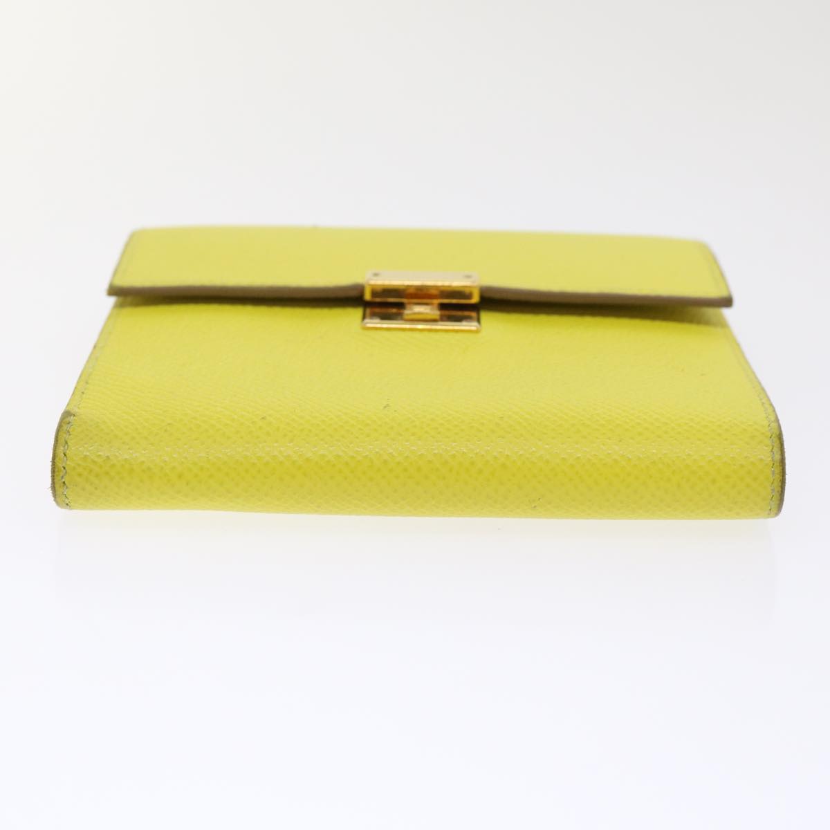 Hermès Clic 12 Yellow Leather Wallet  (Pre-Owned)