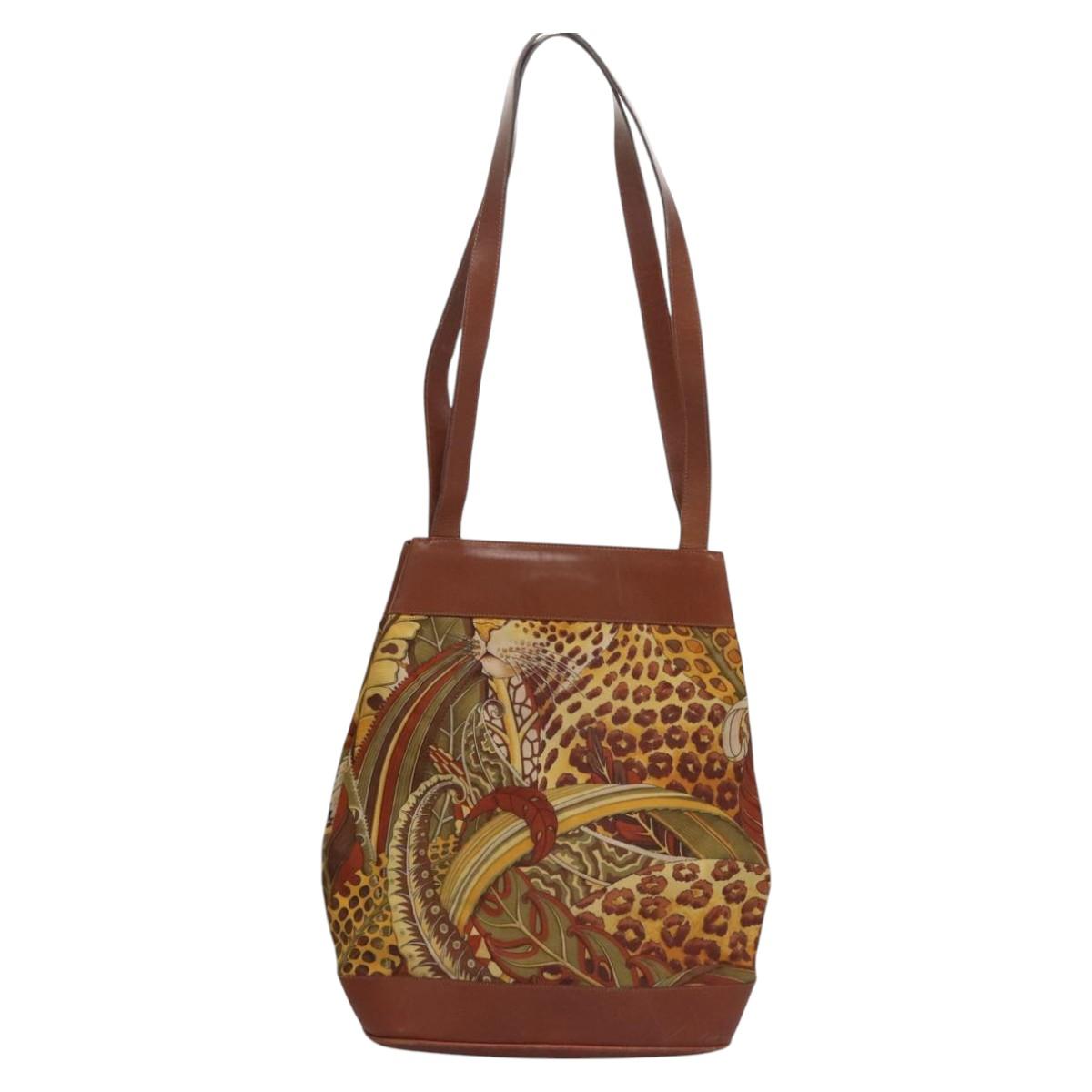 Salvatore Ferragamo Brown Canvas Shoulder Bag (Pre-Owned)