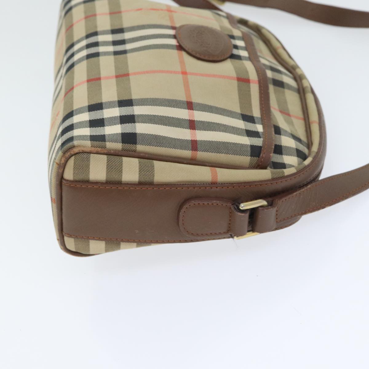 Burberry Nova Check Beige Canvas Shoulder Bag (Pre-Owned)