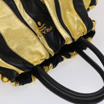 Prada Nappa Stripes Black Synthetic Handbag (Pre-Owned)