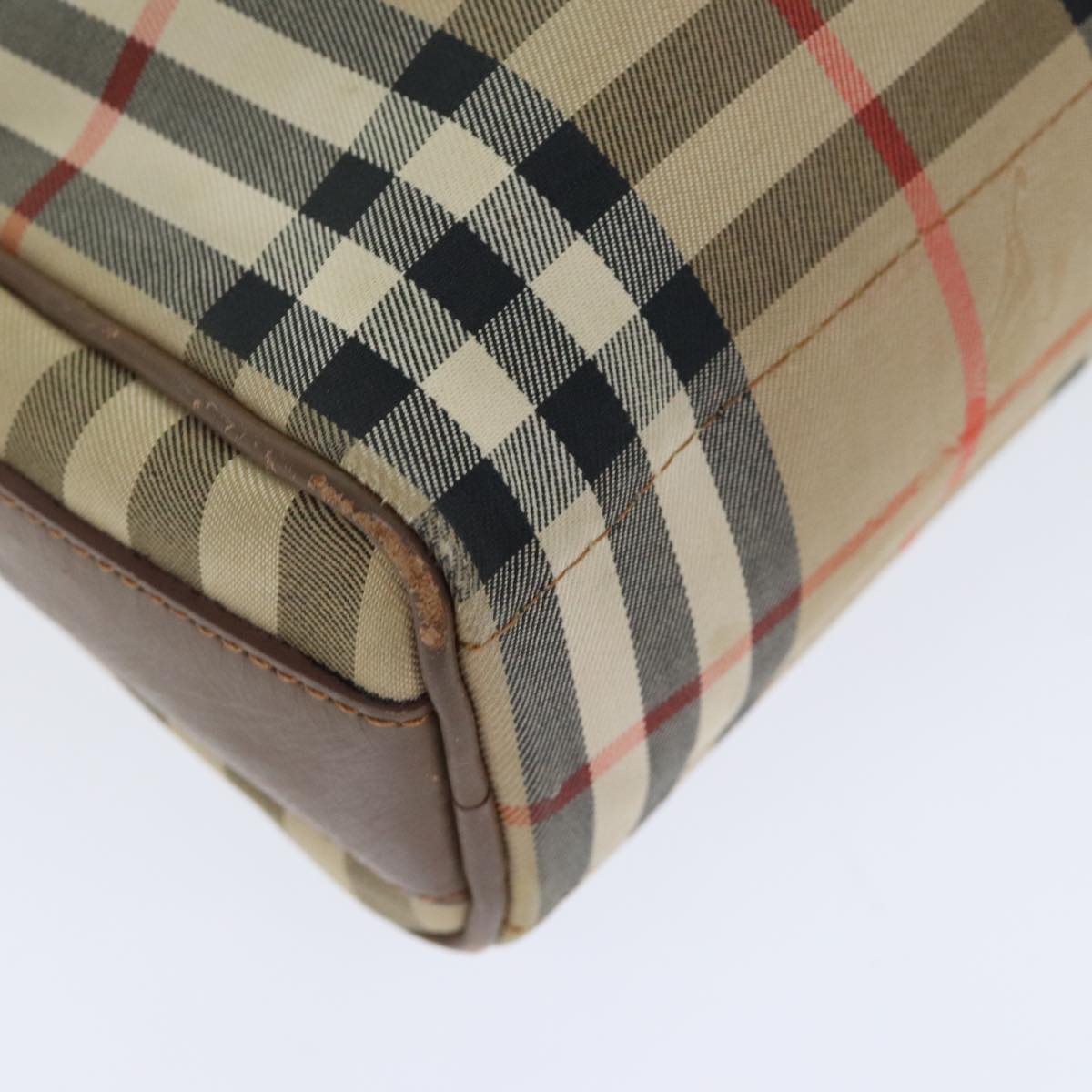 Burberry Nova Check Beige Canvas Shoulder Bag (Pre-Owned)