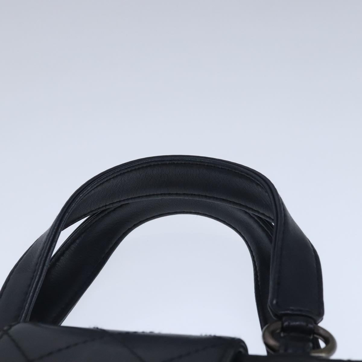 Chanel Coco Mark Black Leather Handbag (Pre-Owned)