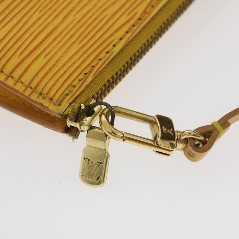 Louis Vuitton Pochette Accessoires Yellow Leather Handbag (Pre-Owned)