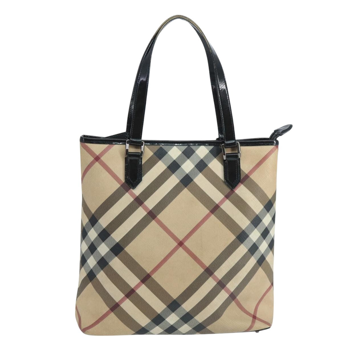 Burberry Nova Check Beige Canvas Tote Bag (Pre-Owned)