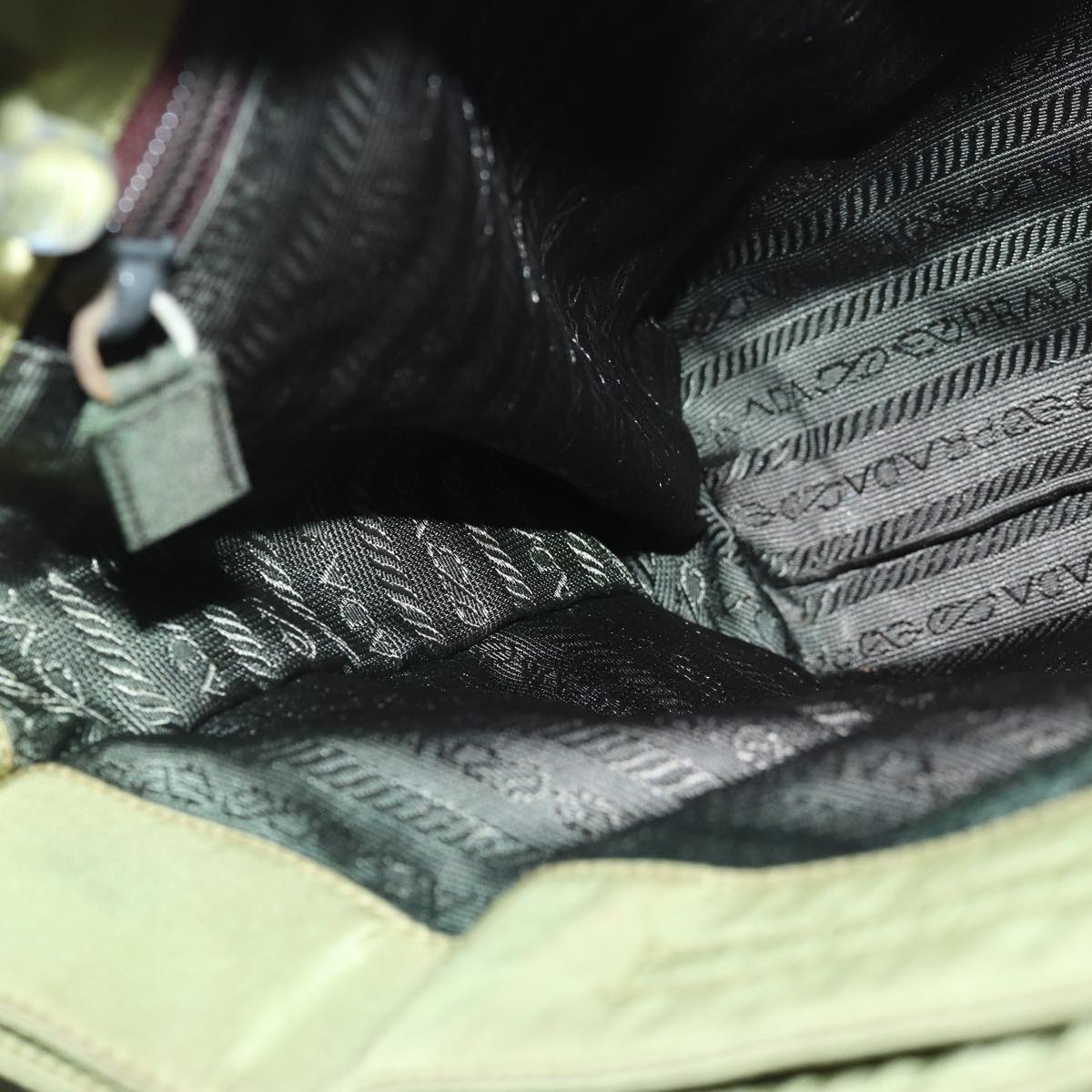 Prada Tessuto Khaki Synthetic Handbag (Pre-Owned)