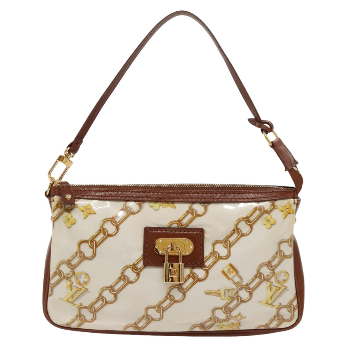 Louis Vuitton Pochette Accessoire White Vinyl Clutch Bag (Pre-Owned)
