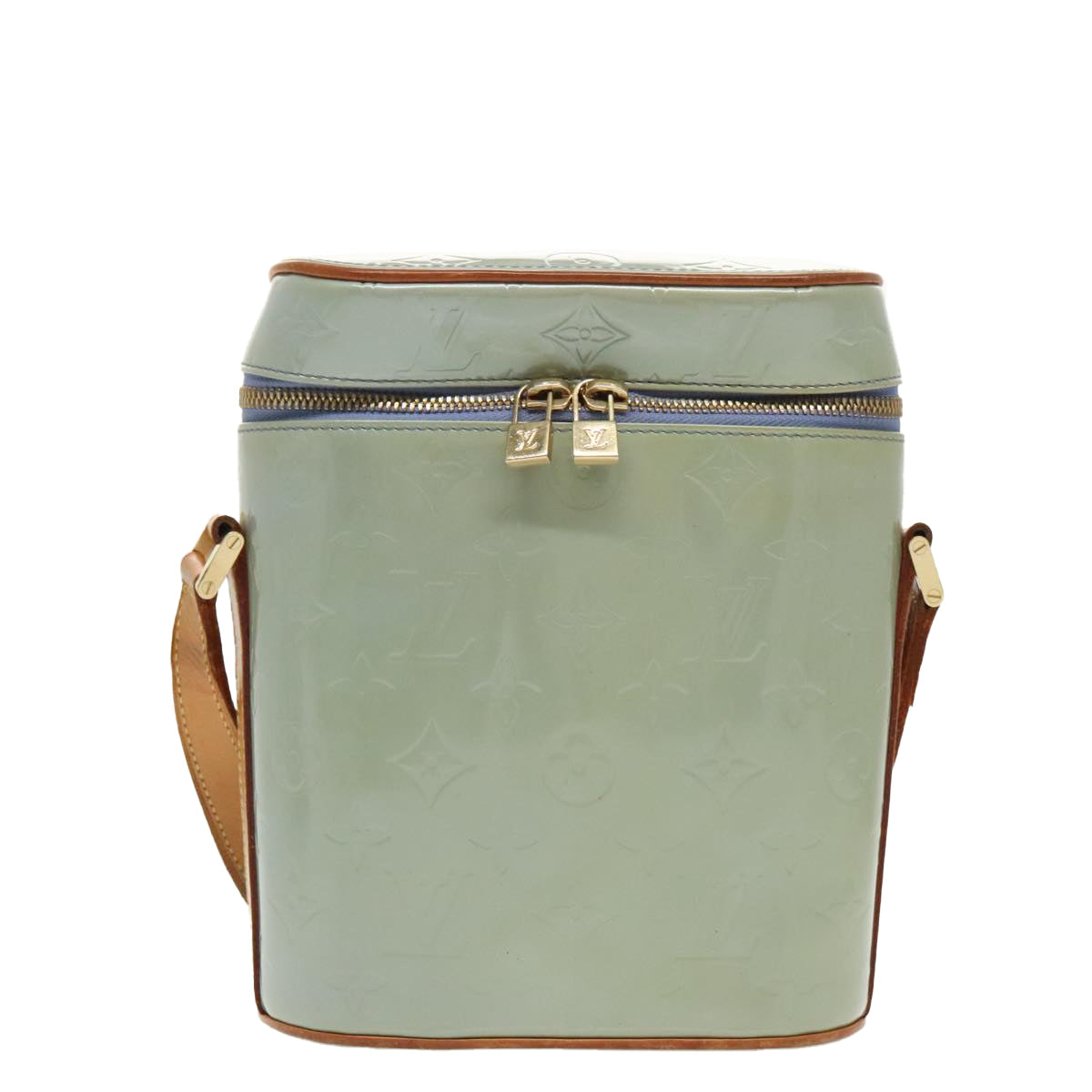Louis Vuitton Sullivan Blue Patent Leather Shoulder Bag (Pre-Owned)
