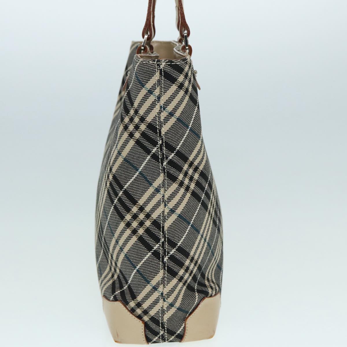 Burberry Nova Check Blue Canvas Tote Bag (Pre-Owned)