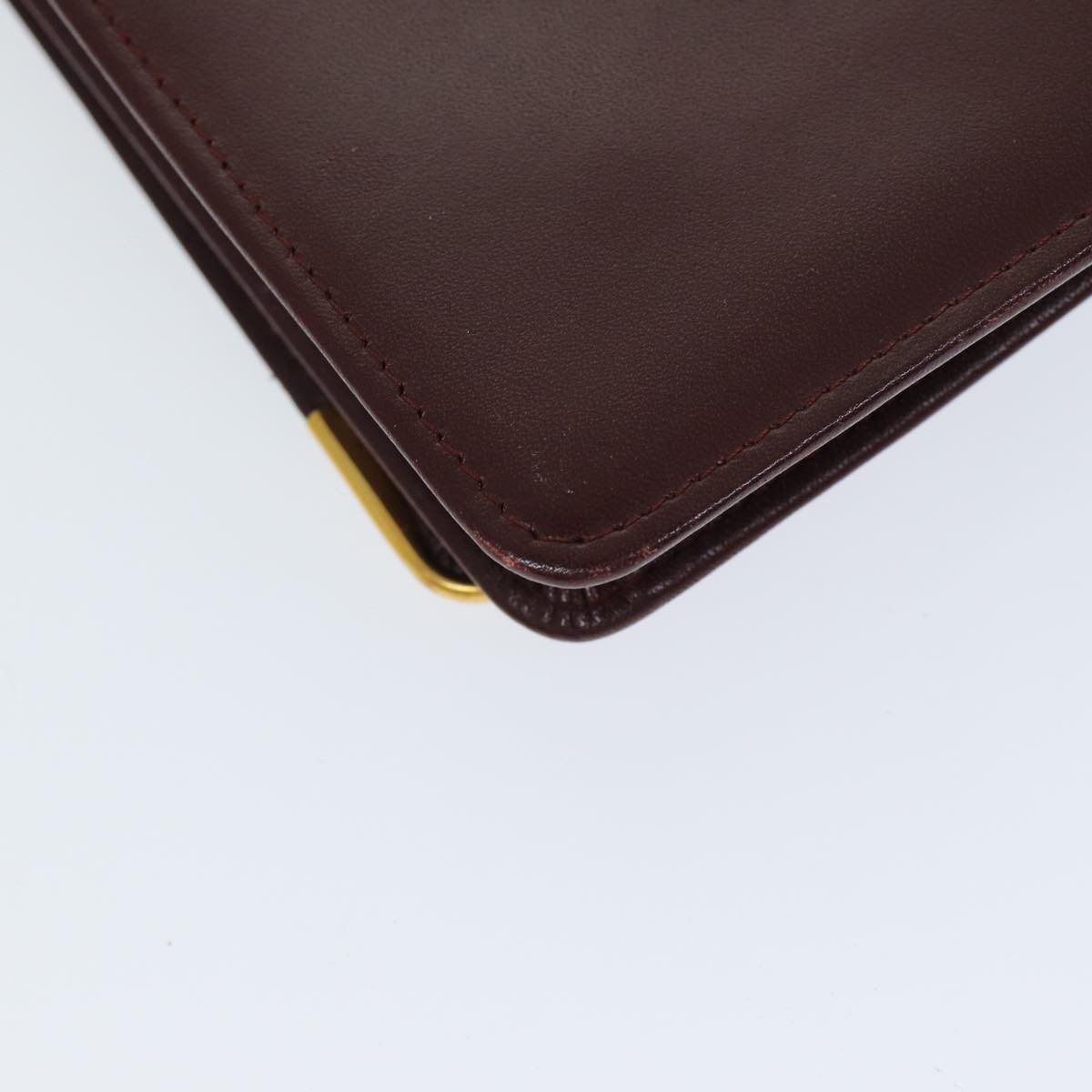 Cartier Must De Cartier Burgundy Leather Clutch Bag (Pre-Owned)