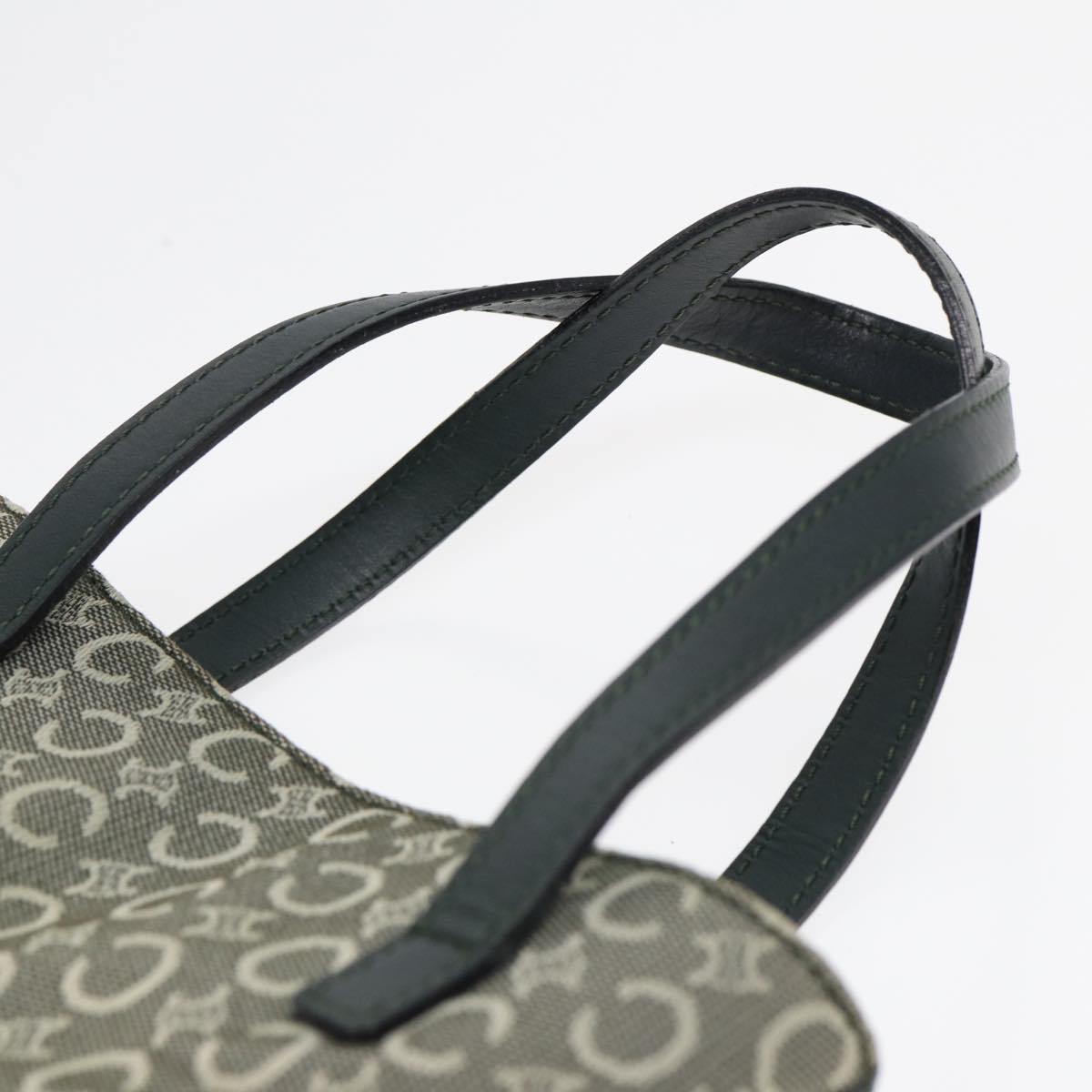Céline Macadam Green Canvas Handbag (Pre-Owned)