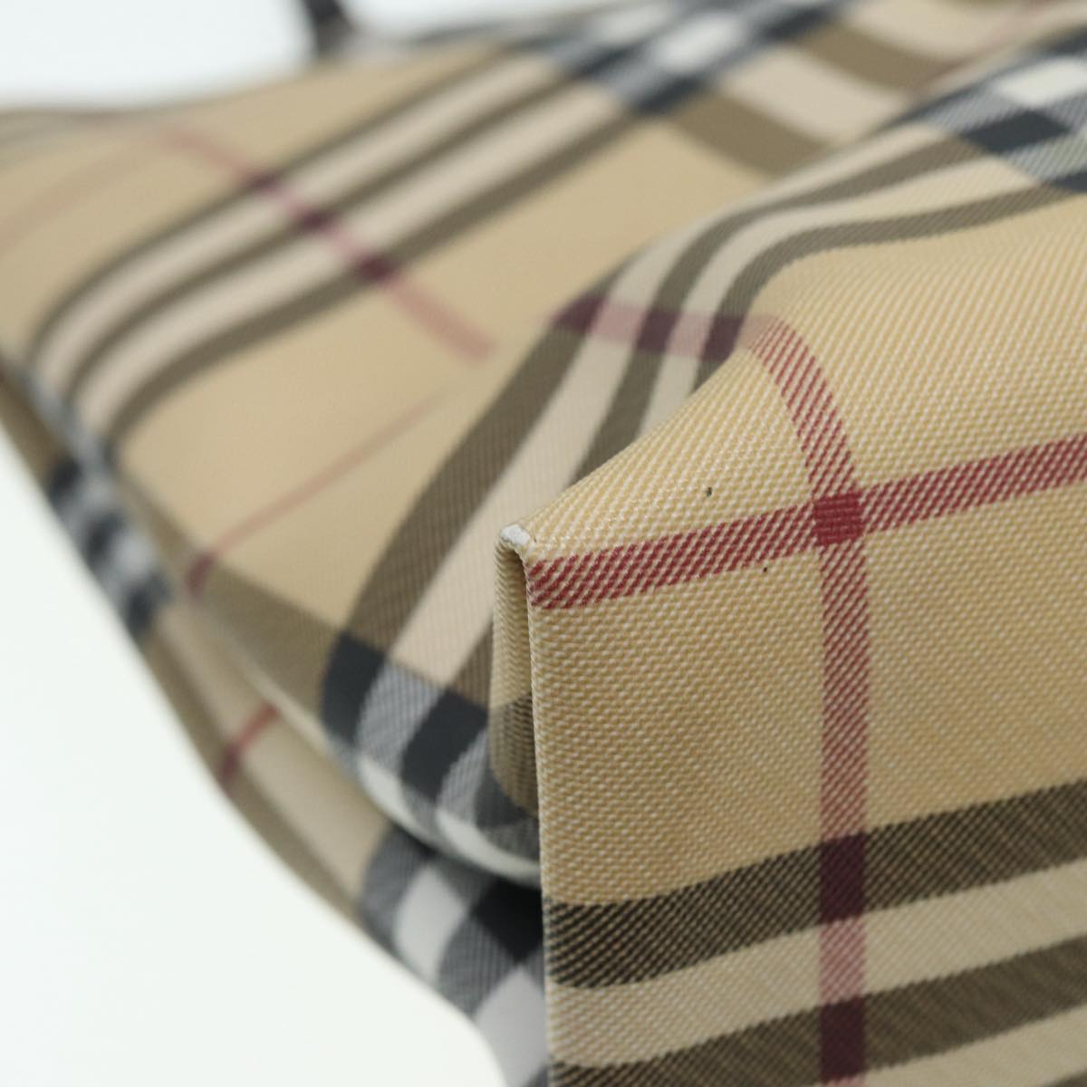 Burberry Nova Check Beige Canvas Tote Bag (Pre-Owned)