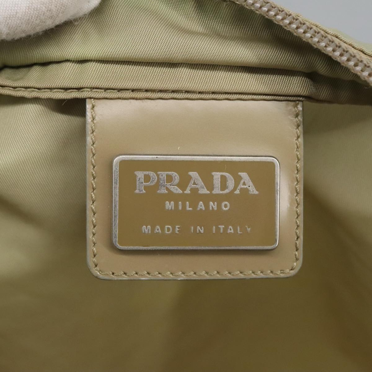Prada Re-Nylon Beige Synthetic Shoulder Bag (Pre-Owned)