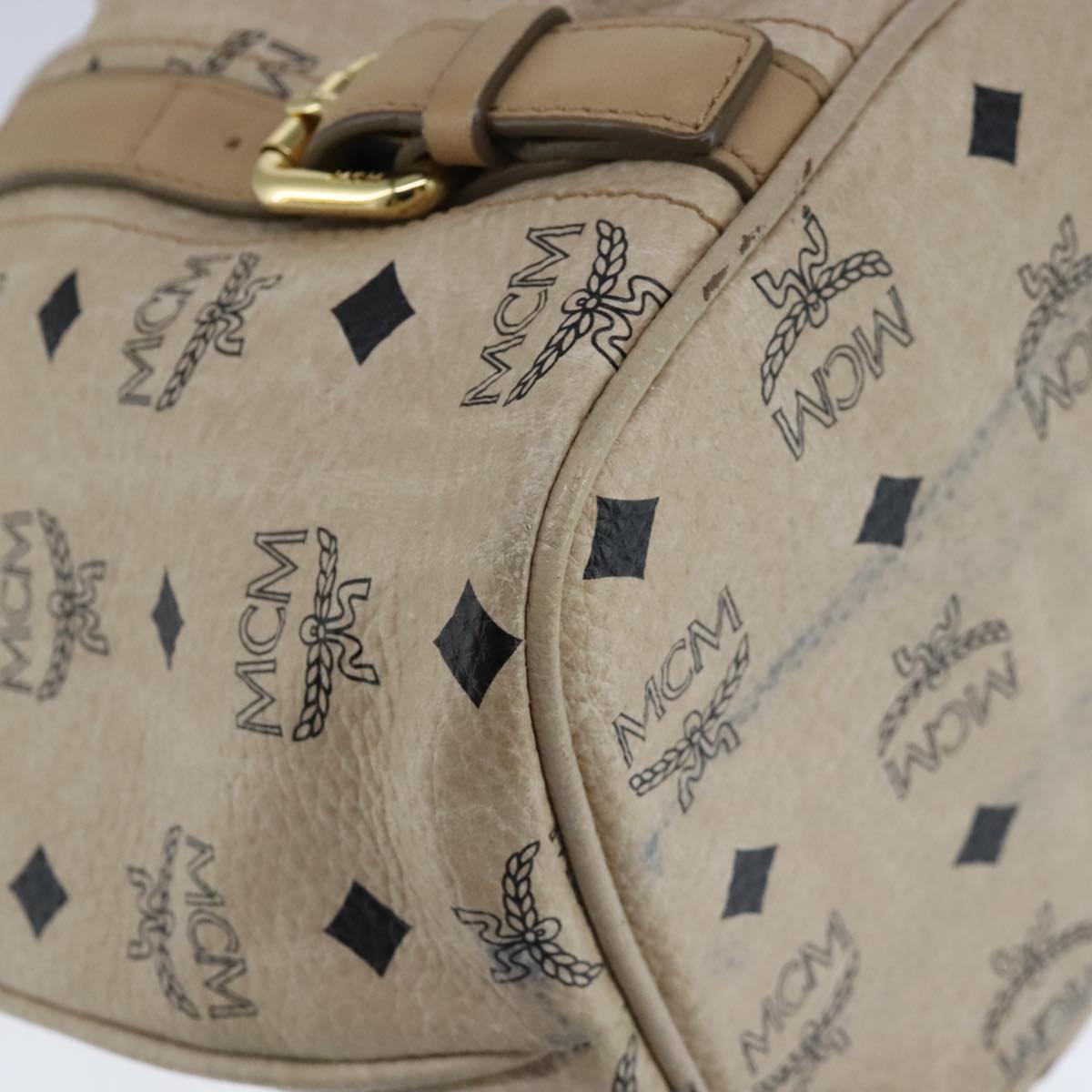 MCM Visetos Beige Canvas Tote Bag (Pre-Owned)
