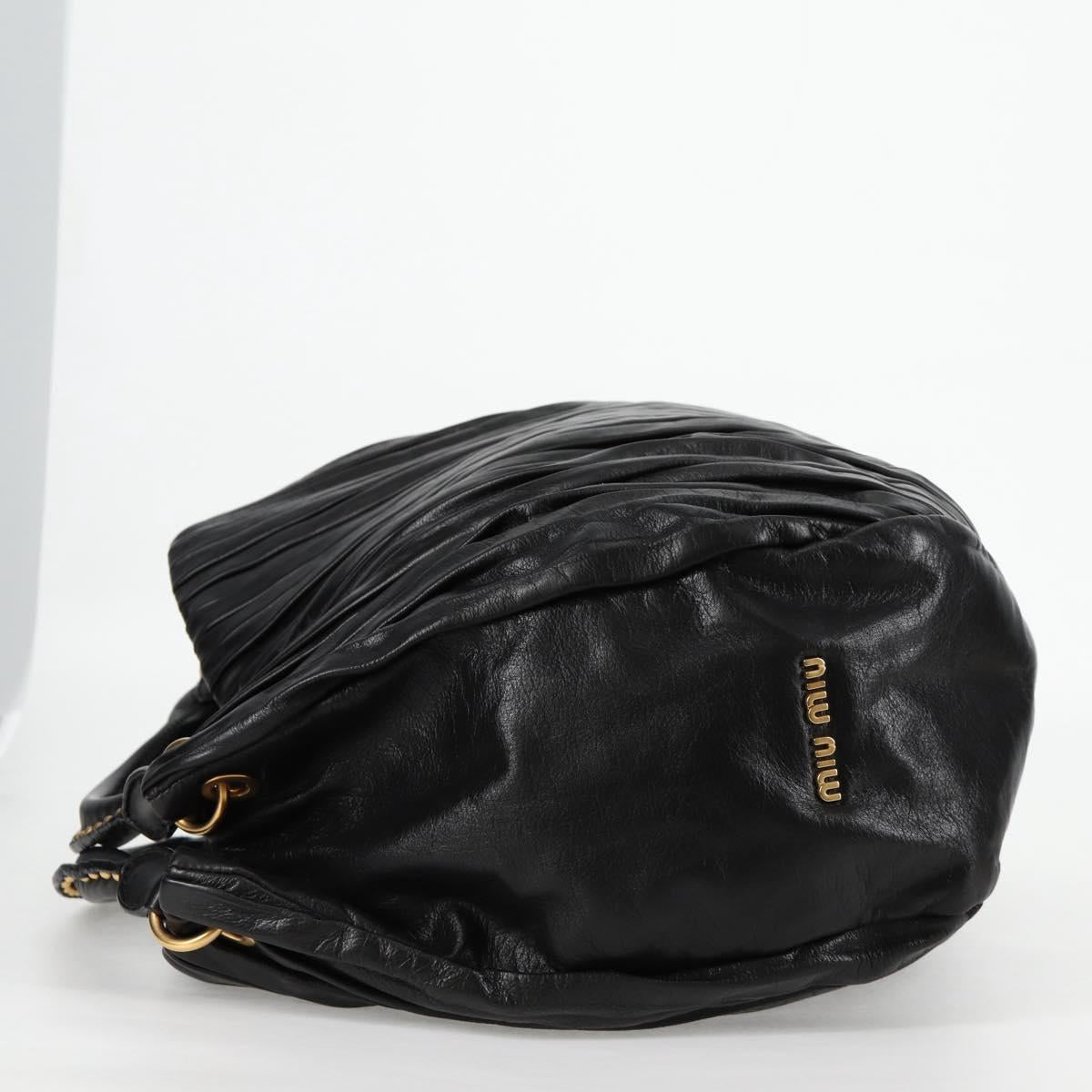 Miu Miu Matelassé Black Leather Handbag (Pre-Owned)