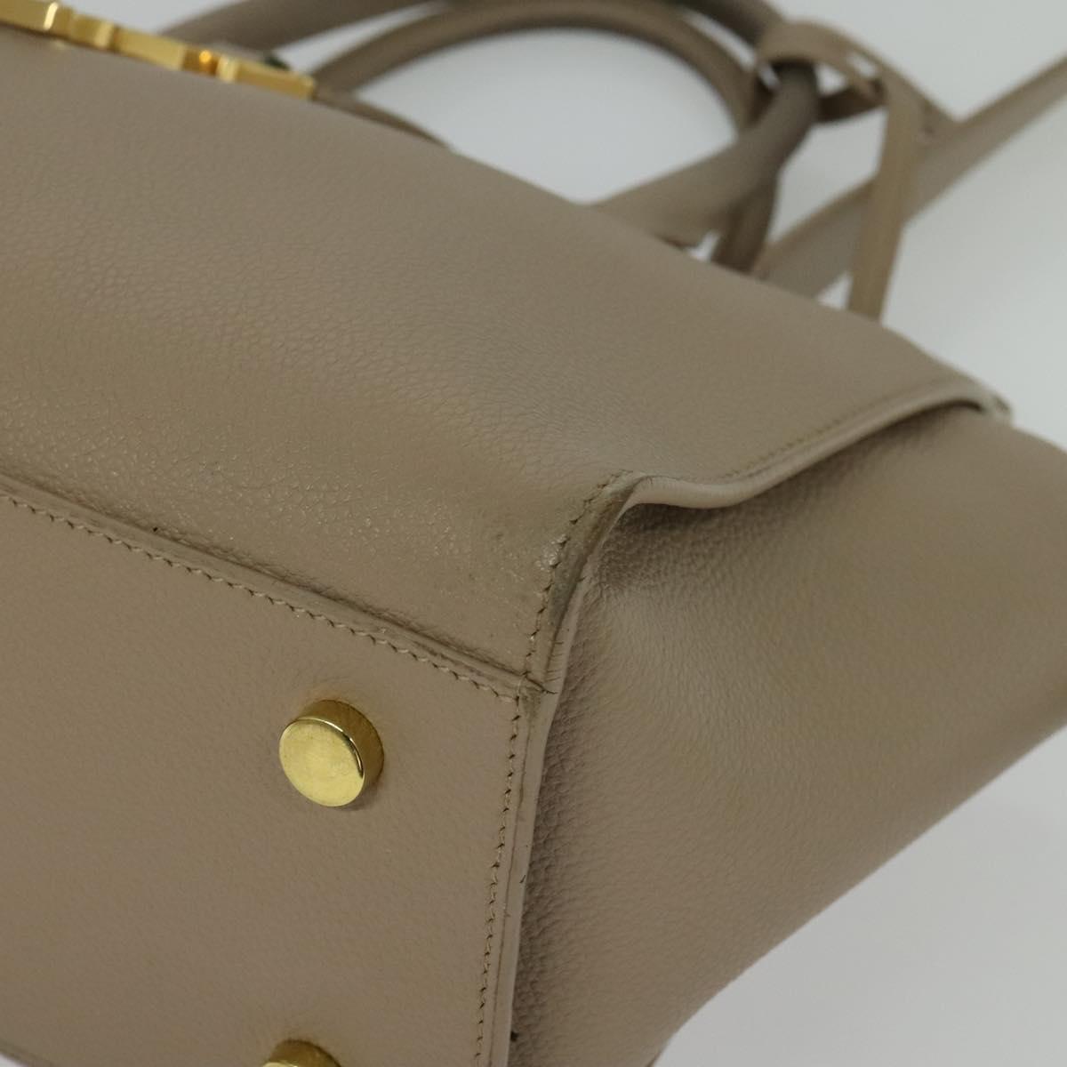 Yves Saint Laurent Downtown Beige Leather Handbag (Pre-Owned)