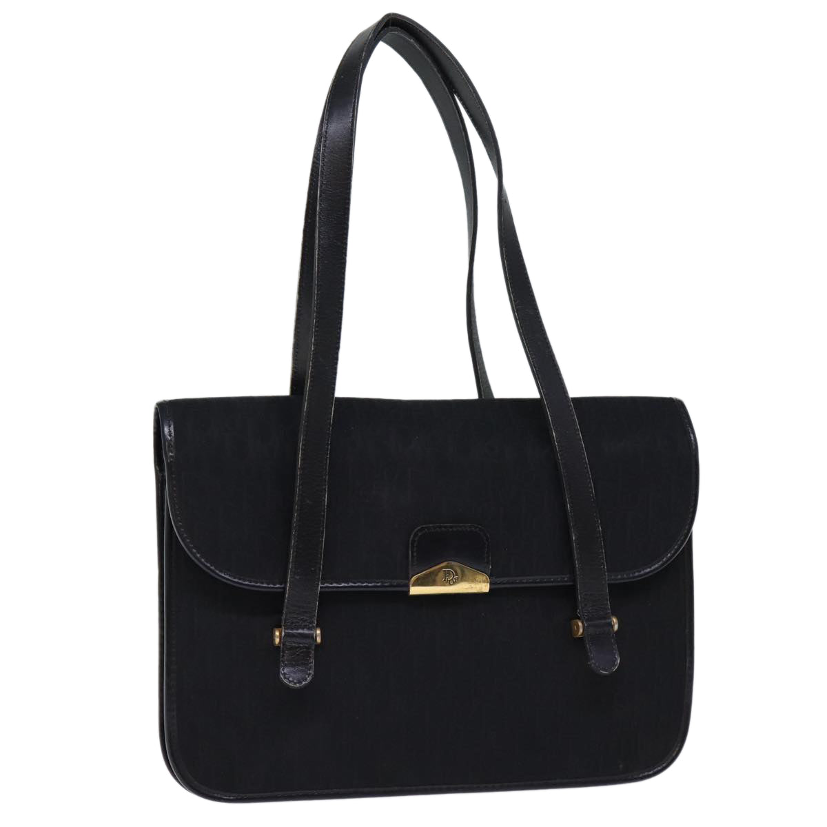 Dior Trotter Black Canvas Shoulder Bag (Pre-Owned)