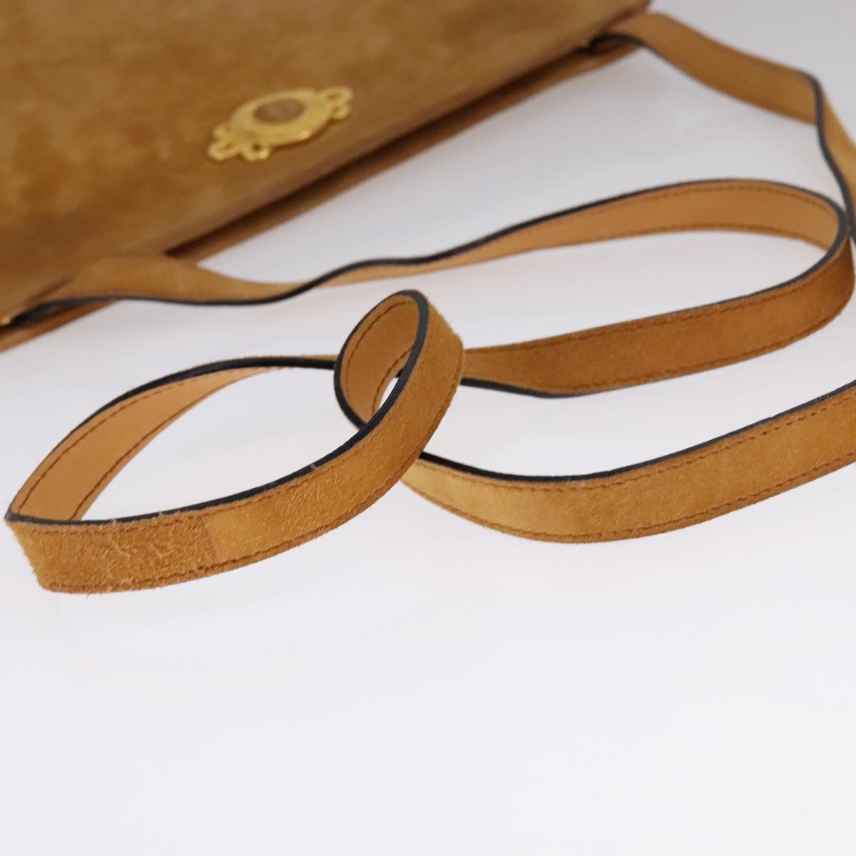 Salvatore Ferragamo Beige Suede Shoulder Bag (Pre-Owned)