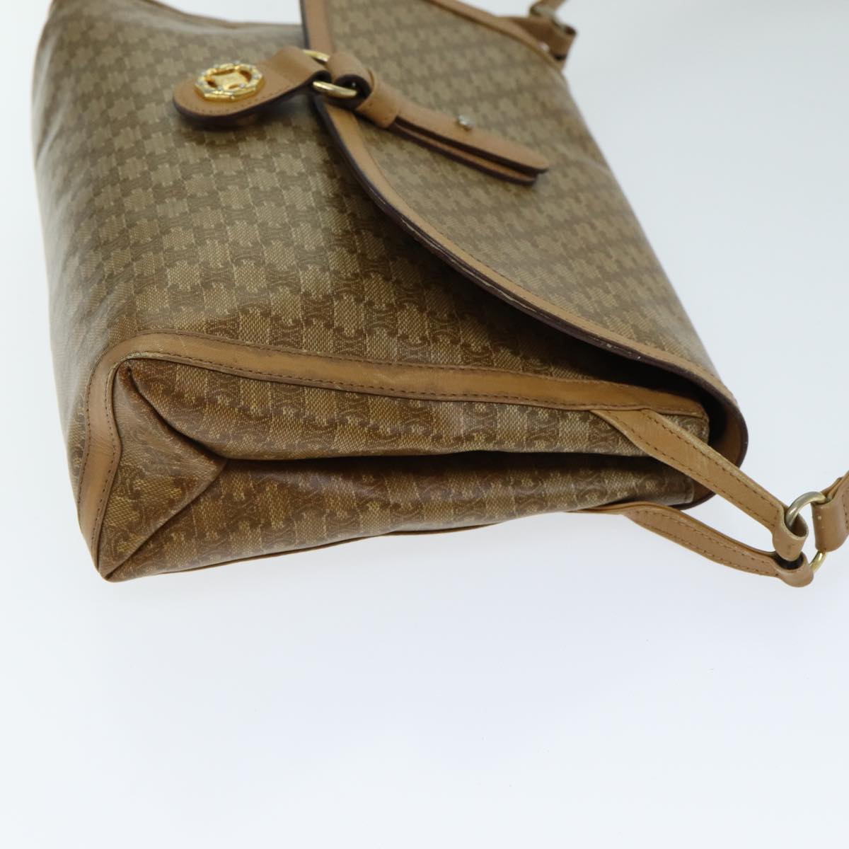 Céline Macadam Beige Canvas Shoulder Bag (Pre-Owned)