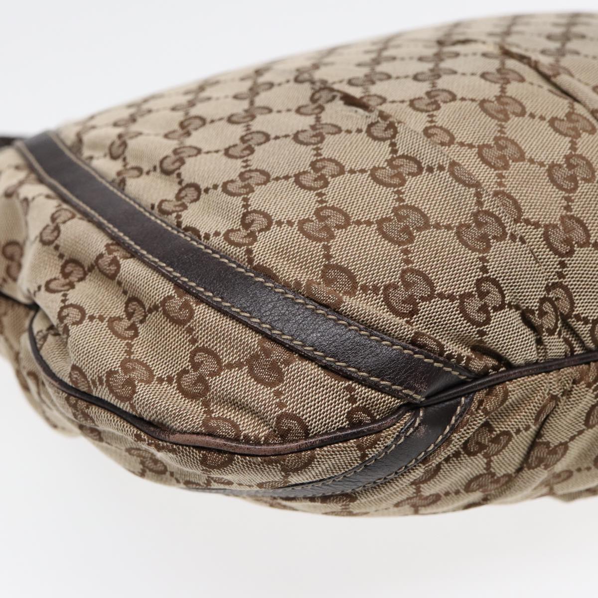 Gucci Abbey Brown Canvas Shoulder Bag (Pre-Owned)