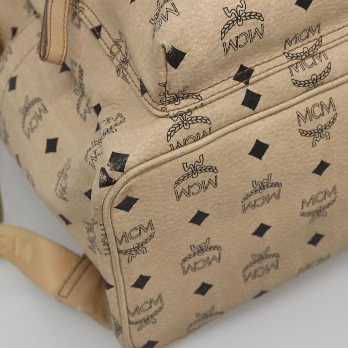 MCM Visetos Beige Canvas Backpack Bag (Pre-Owned)