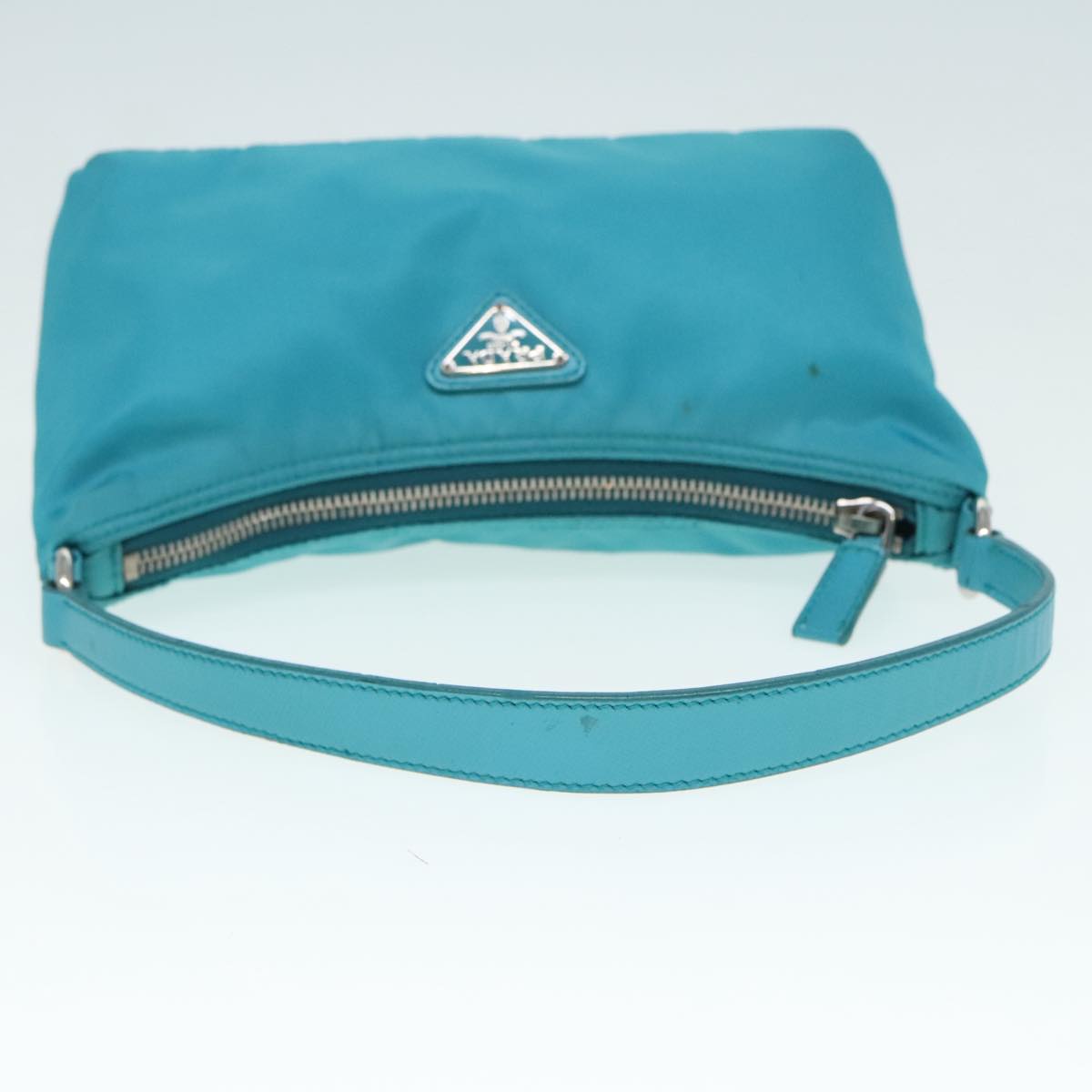 Prada Re-Nylon Blue Canvas Clutch Bag (Pre-Owned)