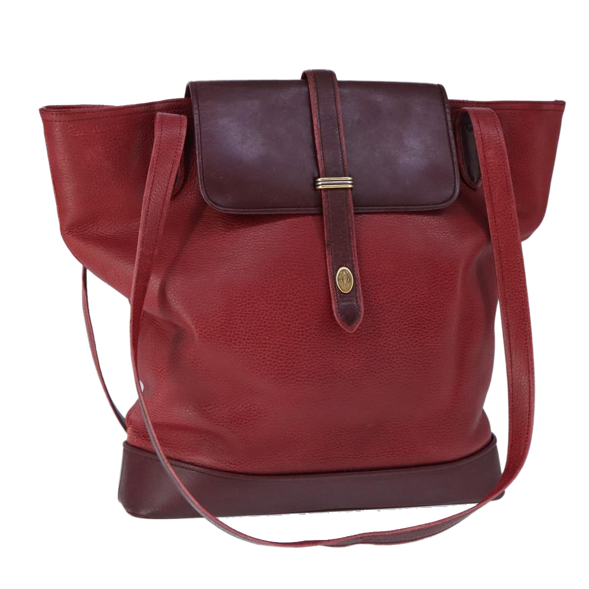 Cartier Must De Cartier Red Leather Tote Bag (Pre-Owned)
