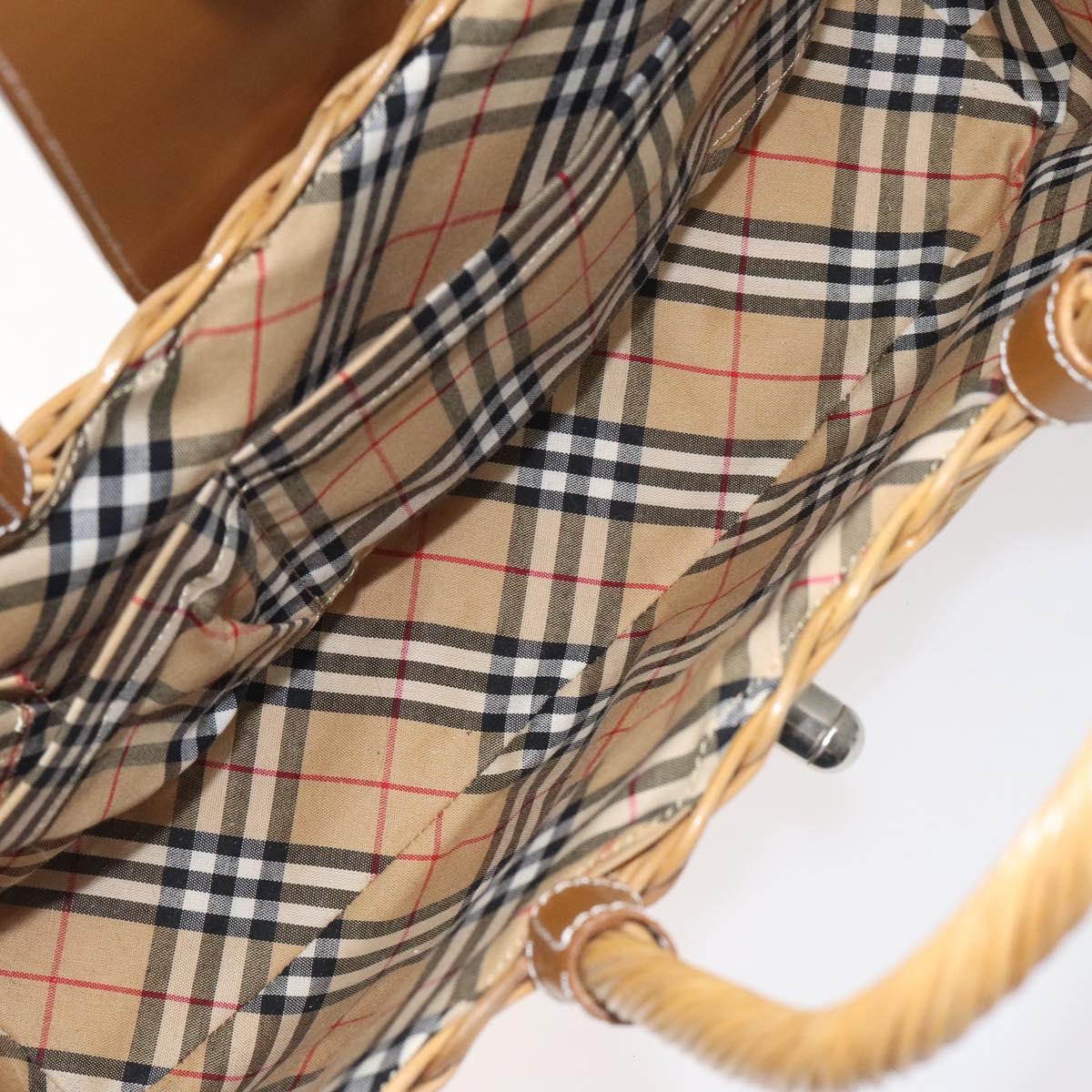 Burberry Beige, Brown Wicker Tote Bag (Pre-Owned)
