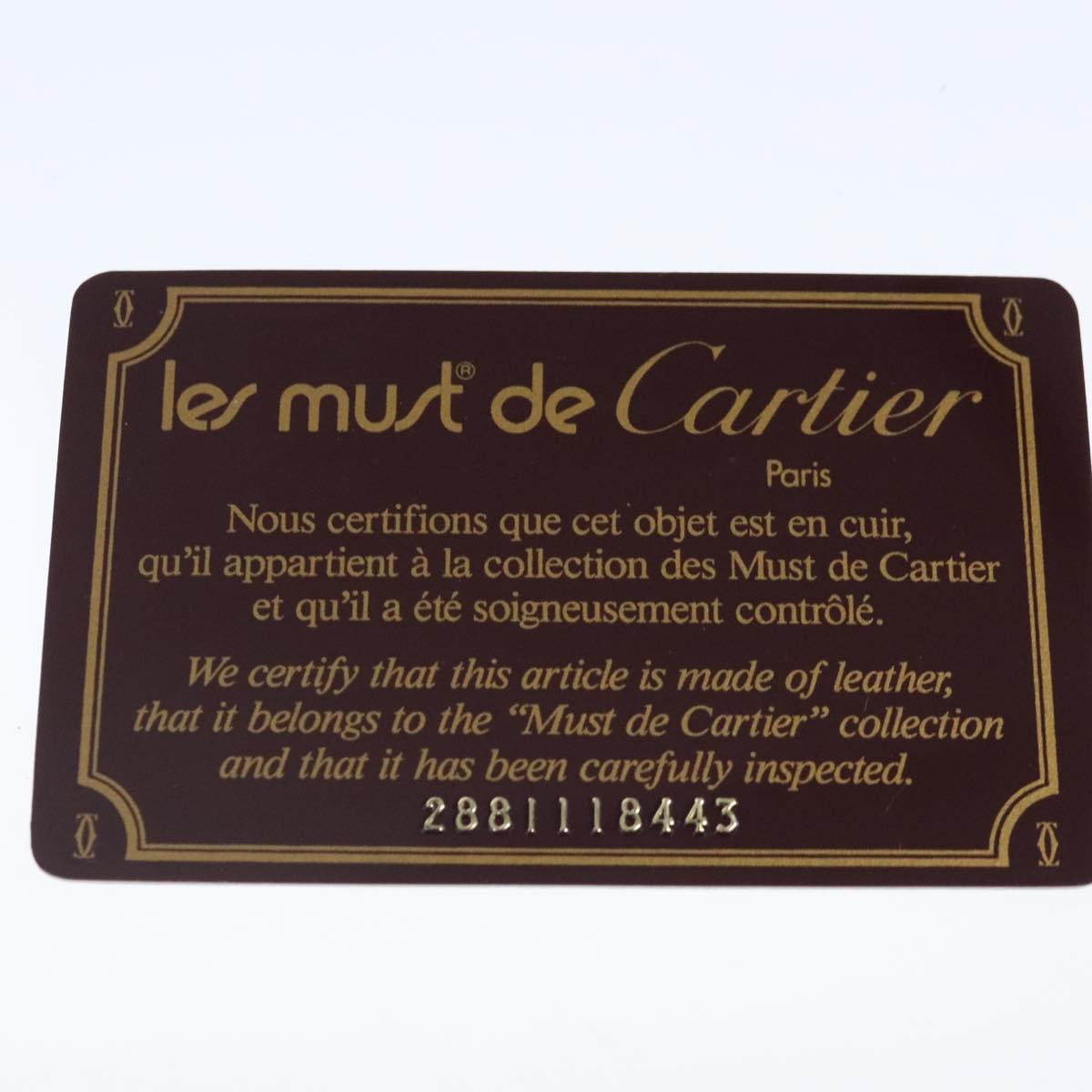 Cartier Must De Cartier Burgundy Leather Travel Bag (Pre-Owned)