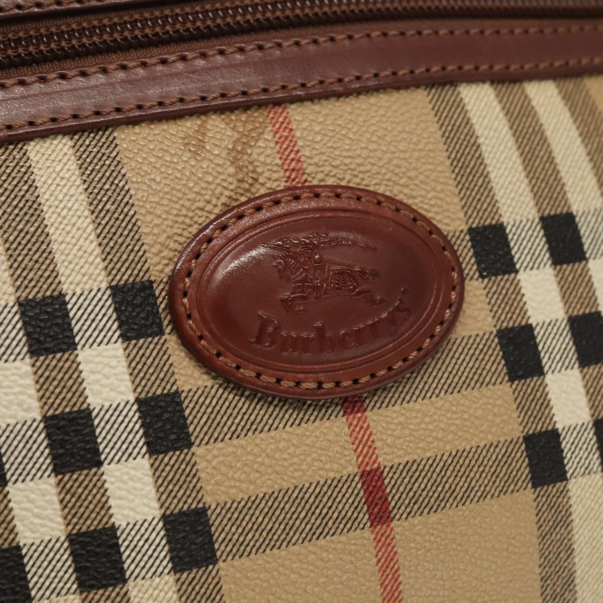 Burberry Nova Check Beige Canvas Clutch Bag (Pre-Owned)