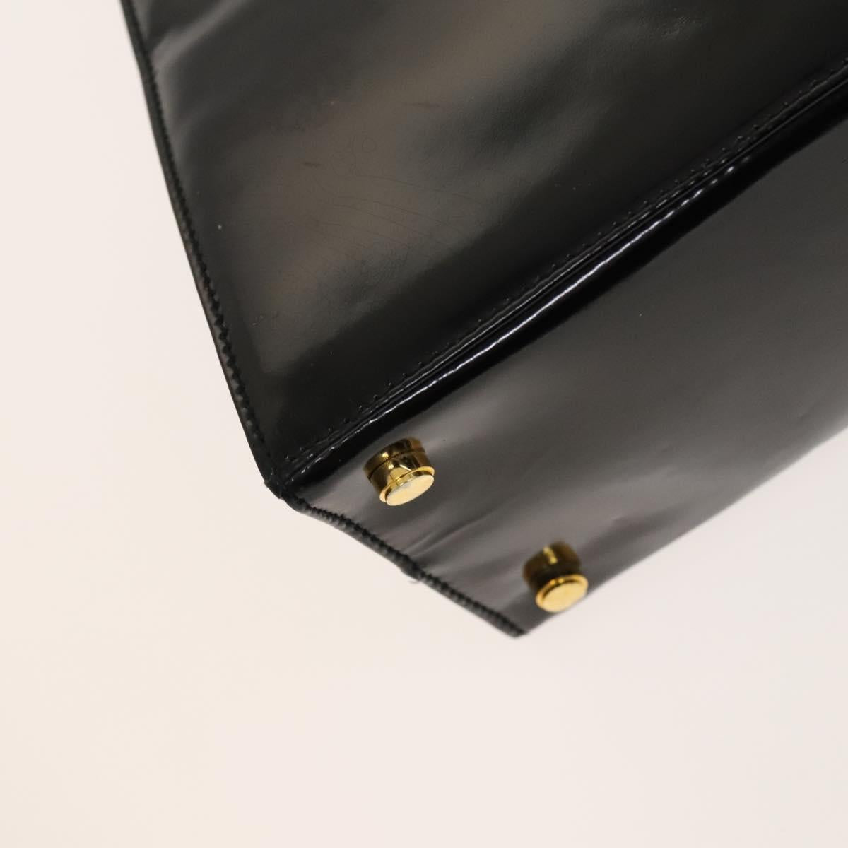 Salvatore Ferragamo Vara Black Patent Leather Handbag (Pre-Owned)