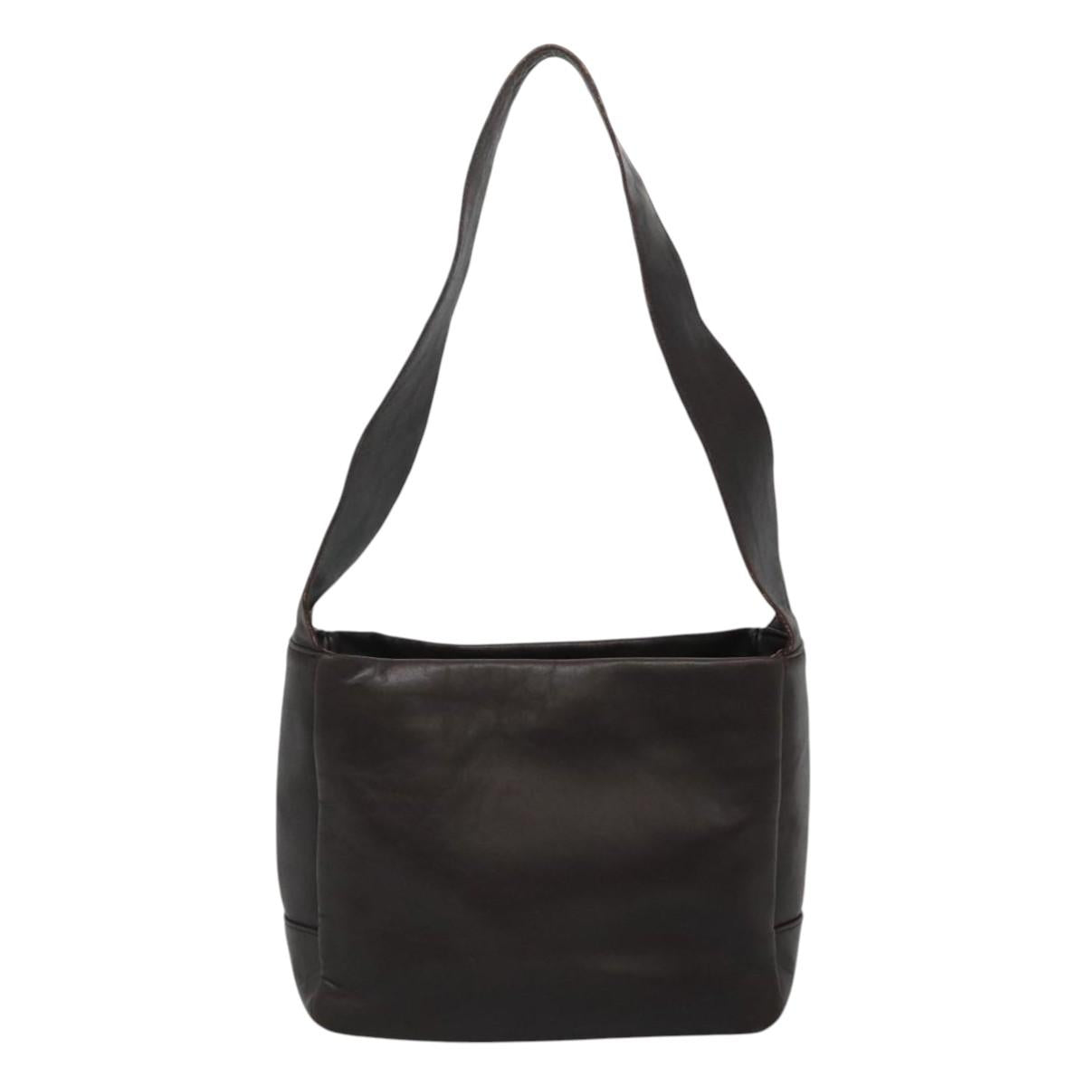 Salvatore Ferragamo Gancini Brown Leather Shoulder Bag (Pre-Owned)