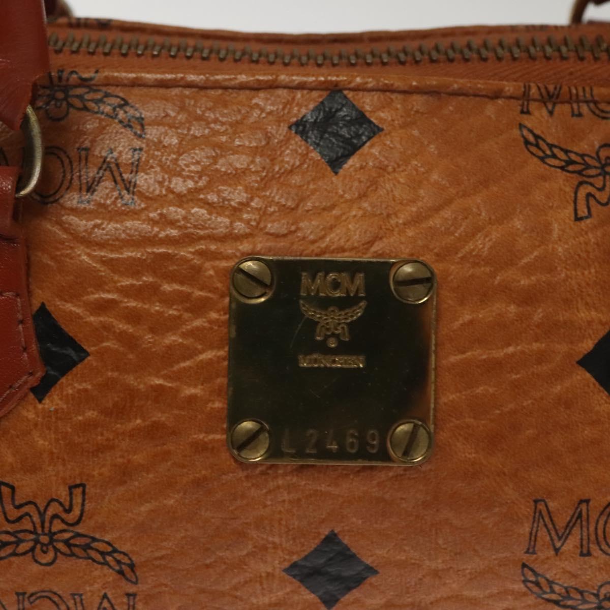 MCM Visetos Brown,Gold Canvas, Leather Travel Bag (Pre-Owned)