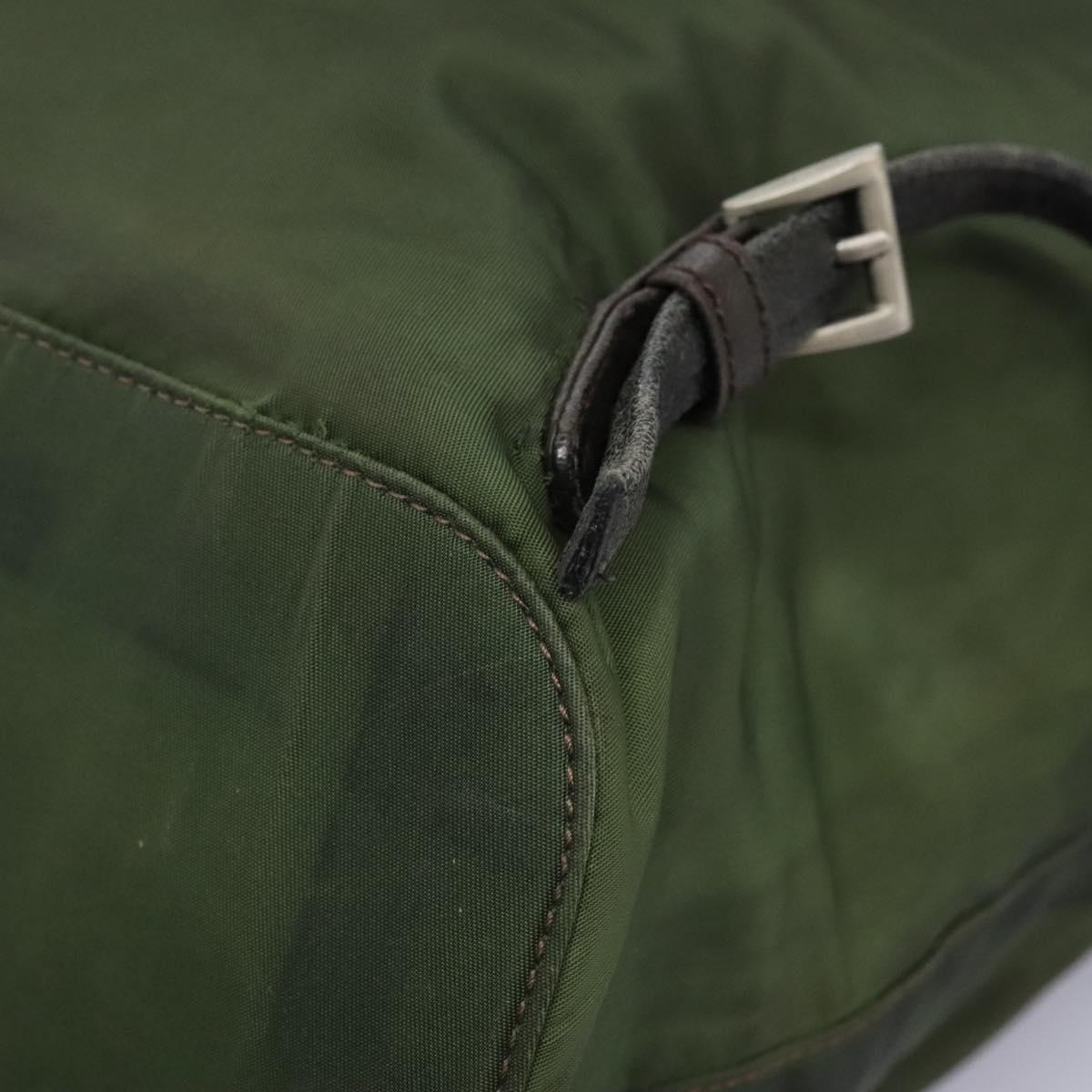 Prada Re-Nylon Khaki Synthetic Backpack Bag (Pre-Owned)