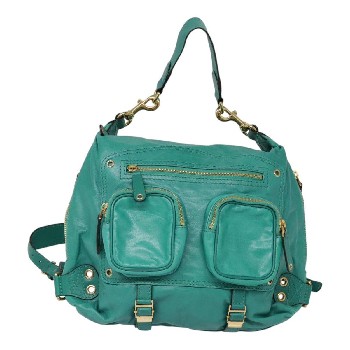 Gucci Green Leather Backpack Bag (Pre-Owned)