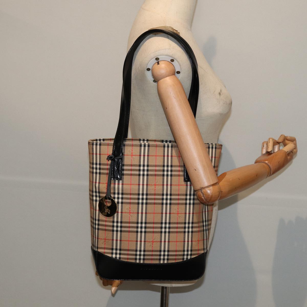 Burberry Nova Check Beige Canvas Tote Bag (Pre-Owned)