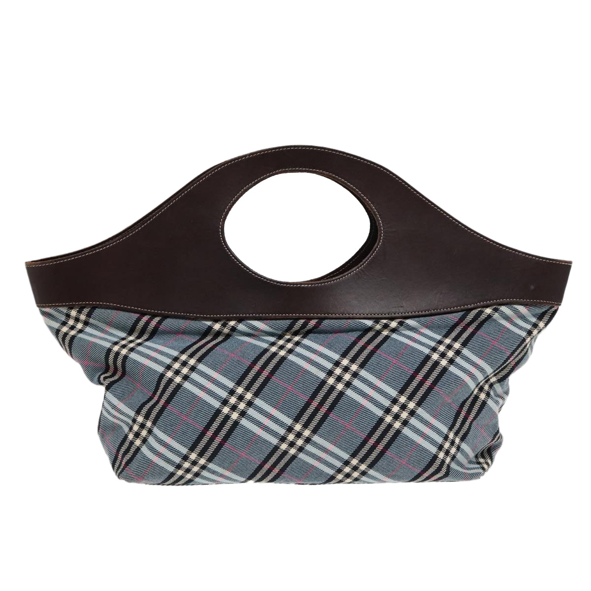 Burberry Plaid Blue Canvas Handbag (Pre-Owned)
