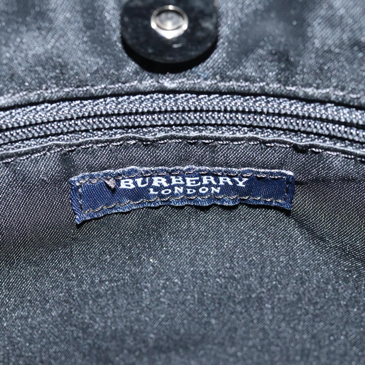 Burberry Nova Check Navy Synthetic Tote Bag (Pre-Owned)